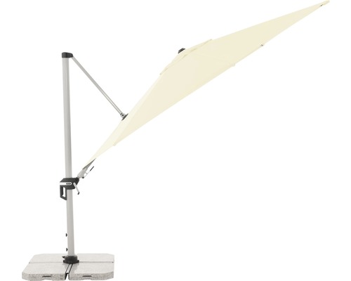 Vrijhangende parasol met stenen voet