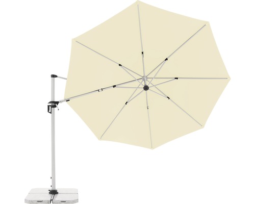 Vrijstaande parasol met voet voor de tuin