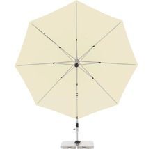 Open, vierkante parasol met voet