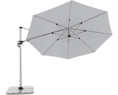 Vrijhangende parasol met parasolvoet