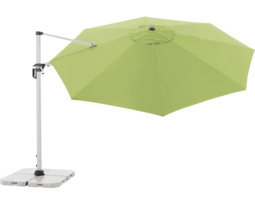 Vrijhangende parasol met betonnen voet