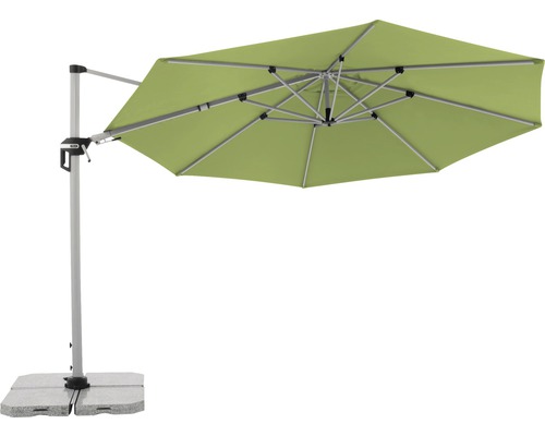 Vrijhangende parasol met betonnen voet