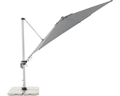 Vrijhangende parasol met betonnen voet