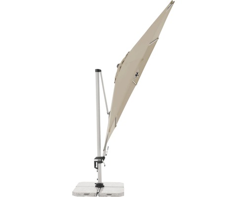 Vrijstaande parasol met betonnen voet voor de tuin