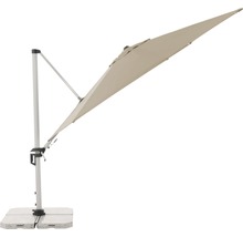 Vrijhangende parasol met betonnen voet