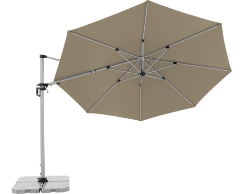 Vrijhangende parasol met granieten voet voor buiten