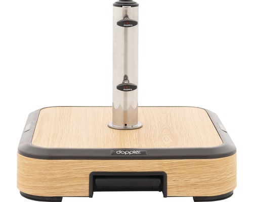 Doppler parasolvoet met roestvrijstalen buis en houtlook