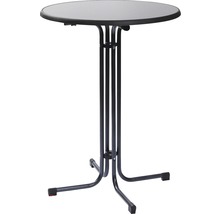 Statafel met rond tafelblad en metalen frame