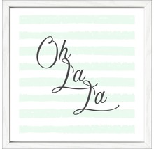 Ingelijste afbeelding met de tekst 'Oh la la' voor horizontale strepen