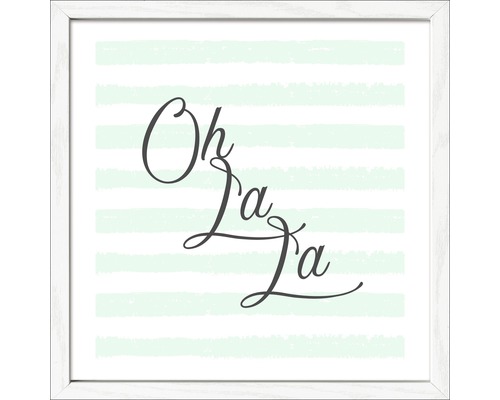 Ingelijste afbeelding met de tekst 'Oh la la' voor horizontale strepen