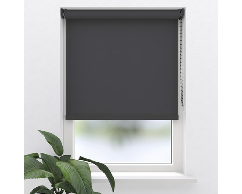 SOLUNA DELUXE Rolgordijn lichtdoorlatend T24 uni zwart 60x190 cm Grijs rolgordijn op het raam