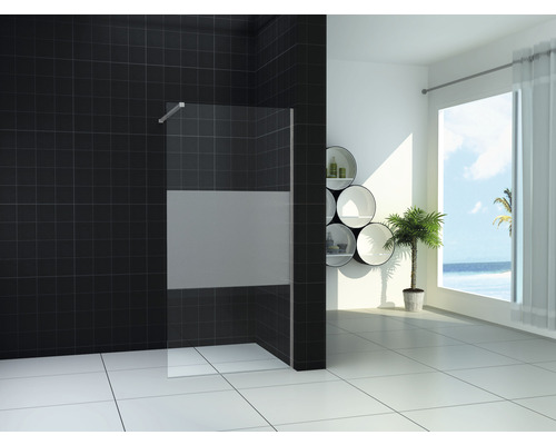 Douchewand profielloos Fine matglas decor 120x200 cm