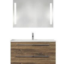 PELIPAL Badkamermeubelset Cavallino 100 cm incl. spiegel met verlichting ribbeck eiken-thumb-0
