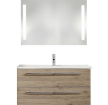 PELIPAL Badkamermeubelset Cavallino 100 cm incl. spiegel met verlichting sanremo eiken-thumb-0