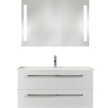 PELIPAL Badkamermeubelset Cavallino 100 cm incl. spiegel met verlichting wit hoogglans-thumb-0
