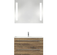 PELIPAL Badkamermeubelset Cavallino 75 cm incl. spiegel met verlichting ribbeck eiken-thumb-0