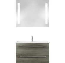 PELIPAL Badkamermeubelset Cavallino 75 cm incl. spiegel met verlichting grafiet structuur-thumb-0