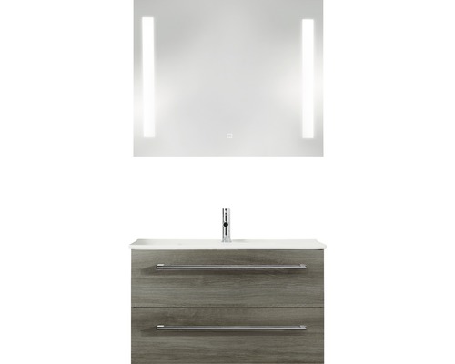 PELIPAL Badkamermeubelset Cavallino 75 cm incl. spiegel met verlichting grafiet structuur-0
