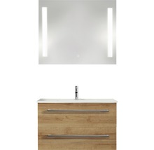PELIPAL Badkamermeubelset Cavallino 75 cm incl. spiegel met verlichting riviera eiken-thumb-0