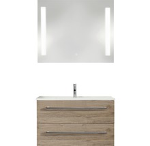 Wastafelcombinatie met spiegel en verlichting voor de badkamer