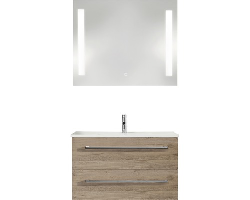 PELIPAL Badkamermeubelset Cavallino 75 cm incl. spiegel met verlichting sanremo eiken