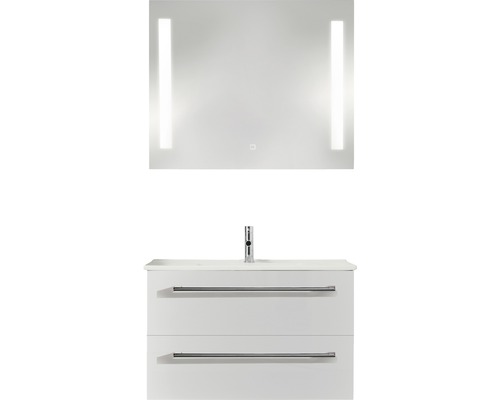 PELIPAL Badkamermeubelset Cavallino 75 cm incl. spiegel met verlichting wit hoogglans-0