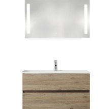 PELIPAL Badkamermeubelset Cavallino greeploos 100 cm incl. spiegel met verlichting sanremo eiken-thumb-0