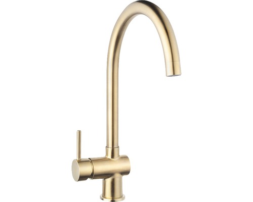 Keukenkraan Bent geborsteld messing Keukenkraan Bent geborsteld messing