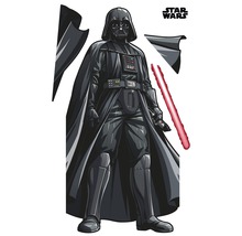 Darth Vader muursticker met lichtzwaard en Star Wars logo