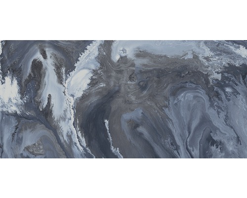 Wand- en vloertegel Satellite antraciet 60x120 cm gerectificeerd Abstracte marmering
