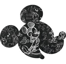 Mickey Mouse hoofd met schetsen van Mickey Mouse