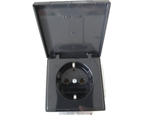Geaard stopcontact met klapdeksel voor buiten