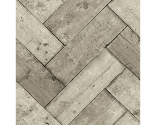 SUPERFRESCO EASY Vliesbehang 113243 Herringbone light grijs Houten parket in visgraatmotief