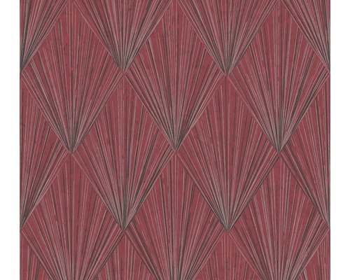 A.S. CRÉATION Vliesbehang 37864-2 Metropolitan Stories 2 Art Deco rood Behang met grafisch waaiermotief
