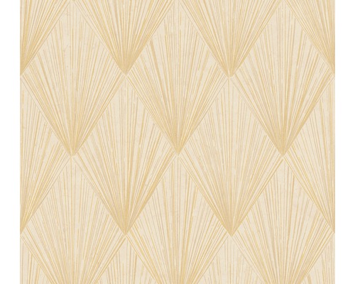 A.S. CRÉATION Vliesbehang 37864-3 Metropolitan Stories 2 Art Deco goud Behang met abstract waaierpatroon