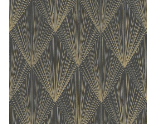 A.S. CRÉATION Vliesbehang 37864-4 Metropolitan Stories 2 Art Deco goud Behang met geometrisch waaierpatroon