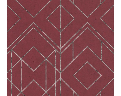 A.S. CRÉATION Vliesbehang 37869-2 Metropolitan Stories 2 grafisch rood Behang met geometrisch patroon en metallic accenten
