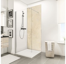 Voorbeeld van een lichte badkamer met douchecabine, douchebak en douchekraan