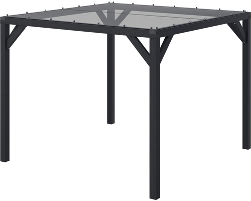 OUTDOOR LIFE Pergola Silvano, vurenhout zwart met zonweringsdoek 324x324x256 cm