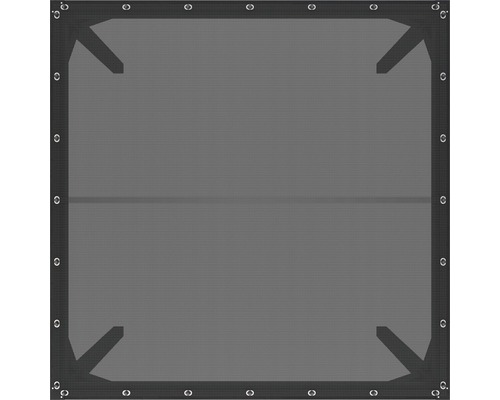 Vierkant zonnescherm met oogjes aan de randen