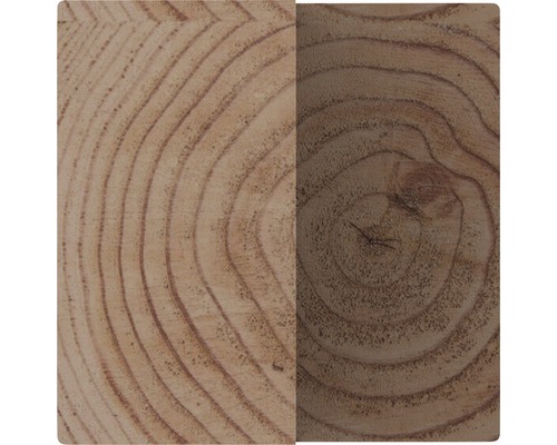 Houtstructuur met jaarringen en verschillende behandelingen