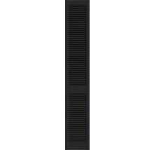 Louvredeur grenen gelakt zwart RAL9011 242,2 x 39,4 cm