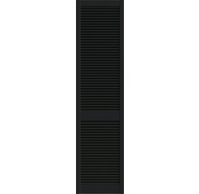 Louvredeur grenen gelakt zwart RAL9011 242,2 x 59,4 cm