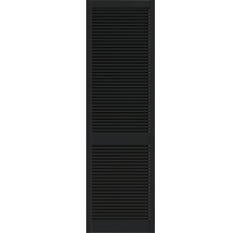 Grenen louvredeur open zwart 201,3 x 59,4 cm