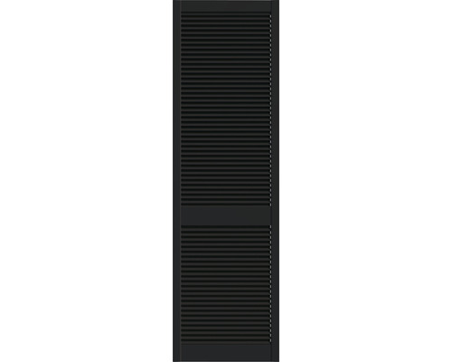 Grenen louvredeur open zwart 201,3 x 59,4 cm