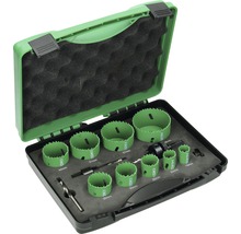 Gatenzagenset in groene gereedschapskoffer