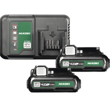 HiKOKI oplader met twee 12 volt 4.0 Ah accu''s