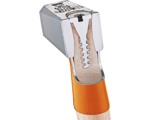 Doorsnede van een bankhamer met houten steel