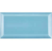 Wandtegel Metro Biselado azul turquesa glans 20x10 cm