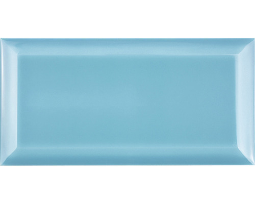 Wandtegel Metro Biselado azul turquesa glans 20x10 cm